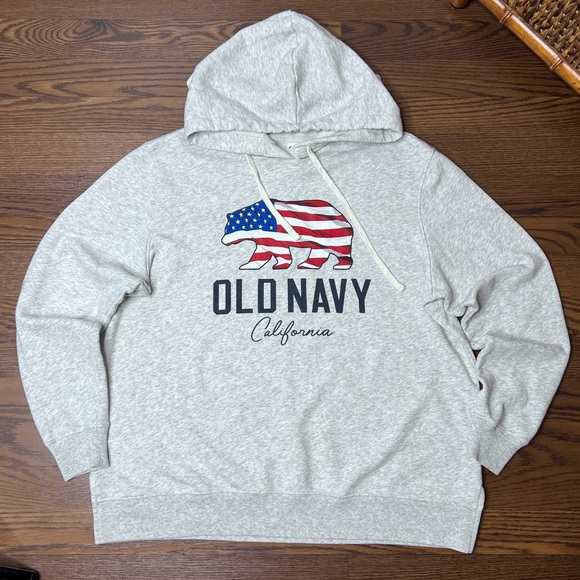 Old Navy Graphic Pullover Americana Hoodie size Large - Picture 1 of 10